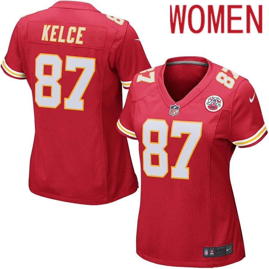 Women Kansas City Chiefs #87 Travis Kelce Nike Red Game Player NFL Jersey